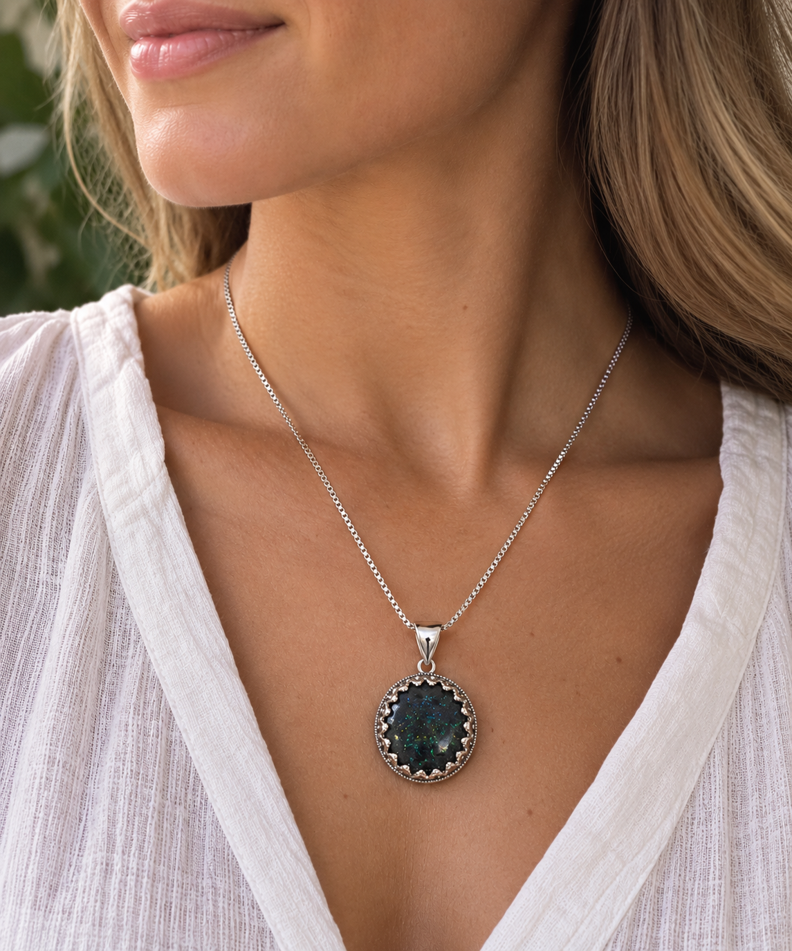 Earthfire - Australian Andamooka Matrix Opal Necklace