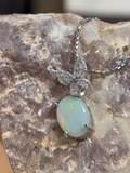 Wings of Fire – Australian White Opal Butterfly Necklace