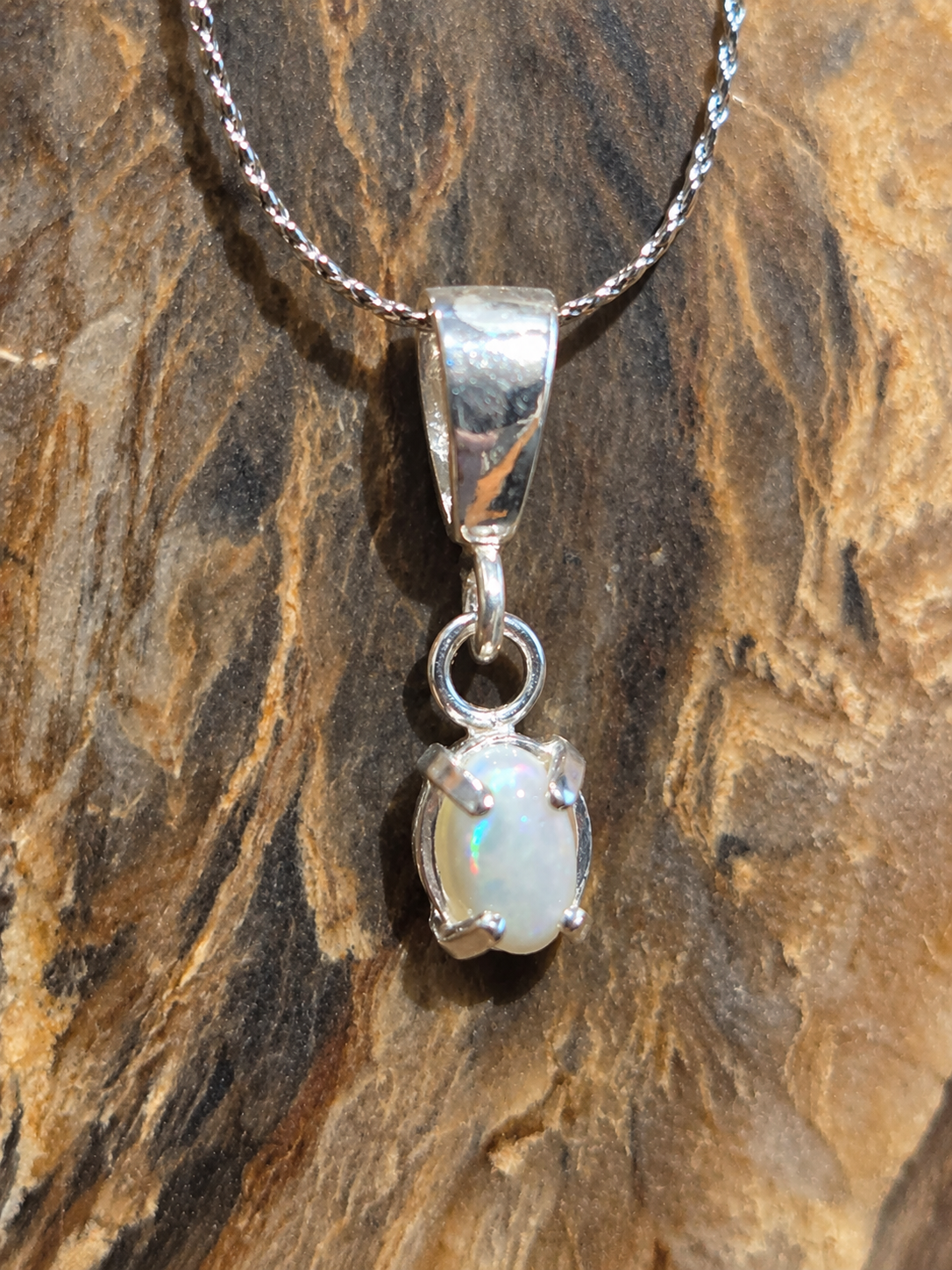 Ember Glow – Solid Australian Opal Pendant