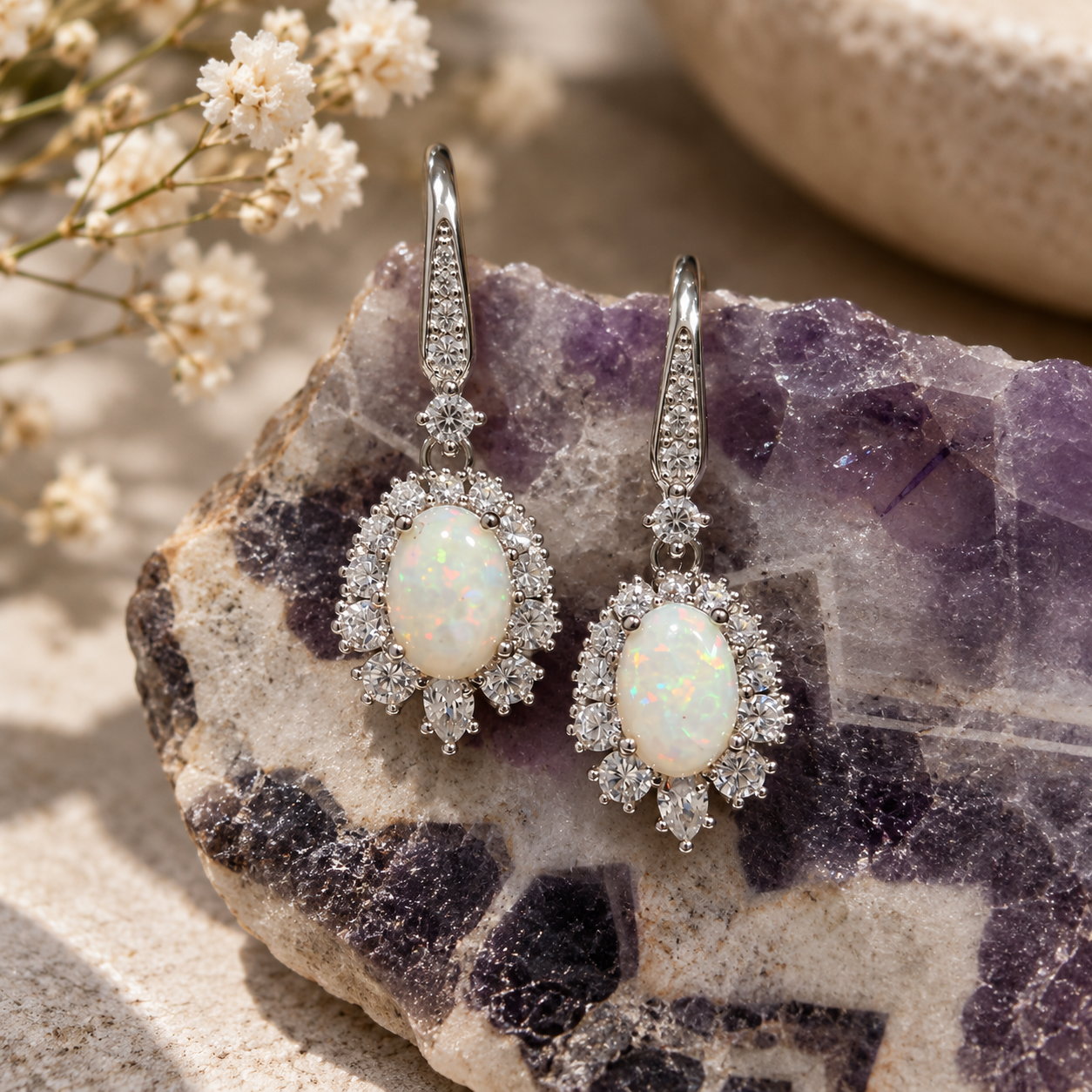 The Opaline – Solid Australian Opal Drop Earrings