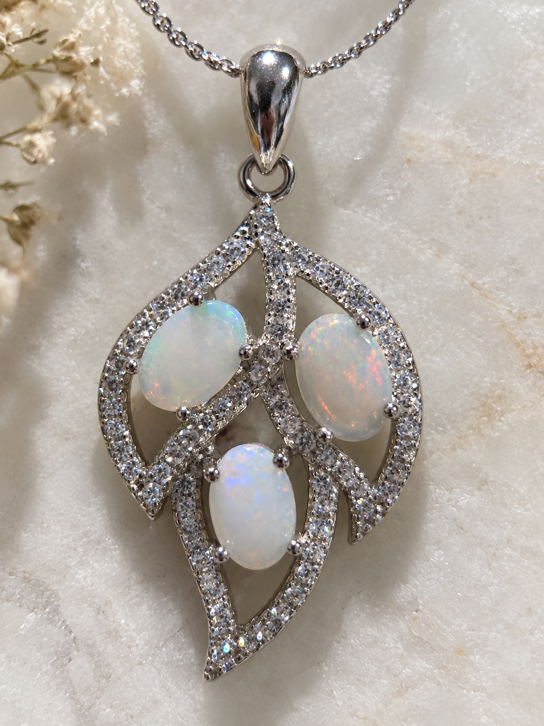 Three Embers — Solid Australian Opal Pendant
