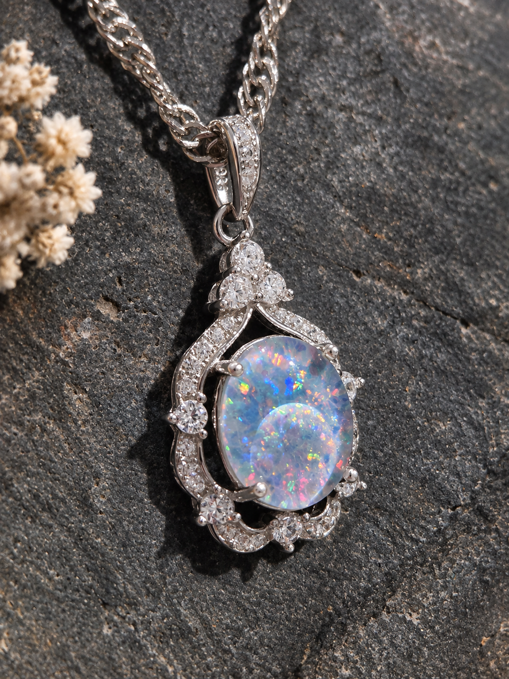 The Celeste - Australian Opal Statement Pendant