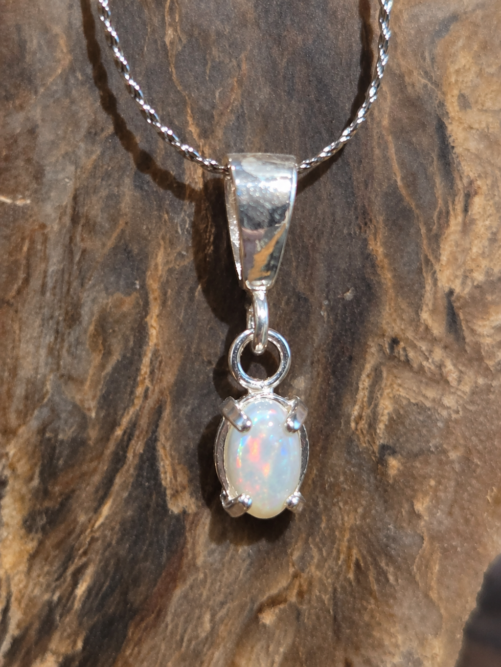 Ember Glow – Solid Australian Opal Pendant