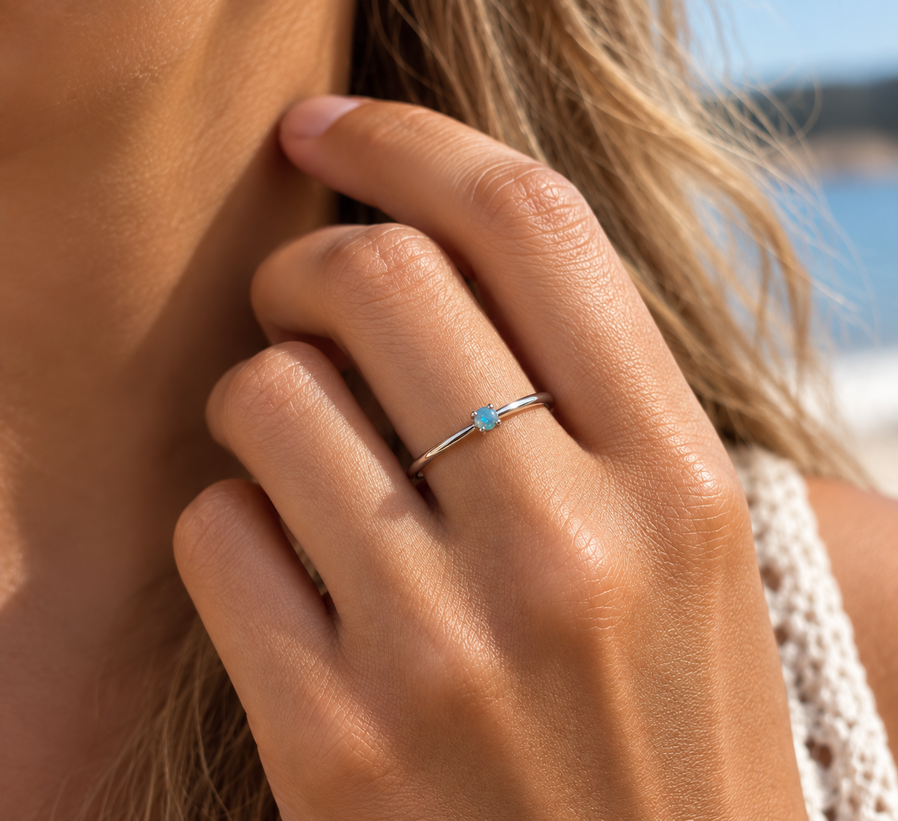 Ocean Ember – Australian Opal Sterling Silver Ring