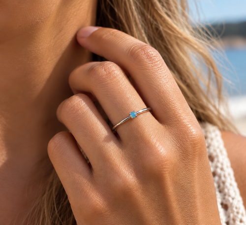 Ocean Ember – Australian Opal Sterling Silver Ring