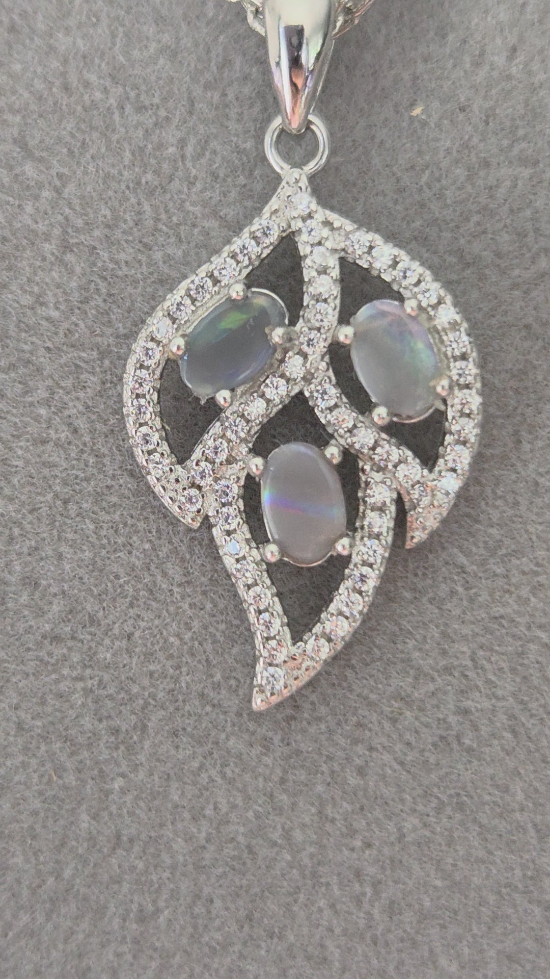 Nocturne - Black Mintabie Opal Trio Pendant